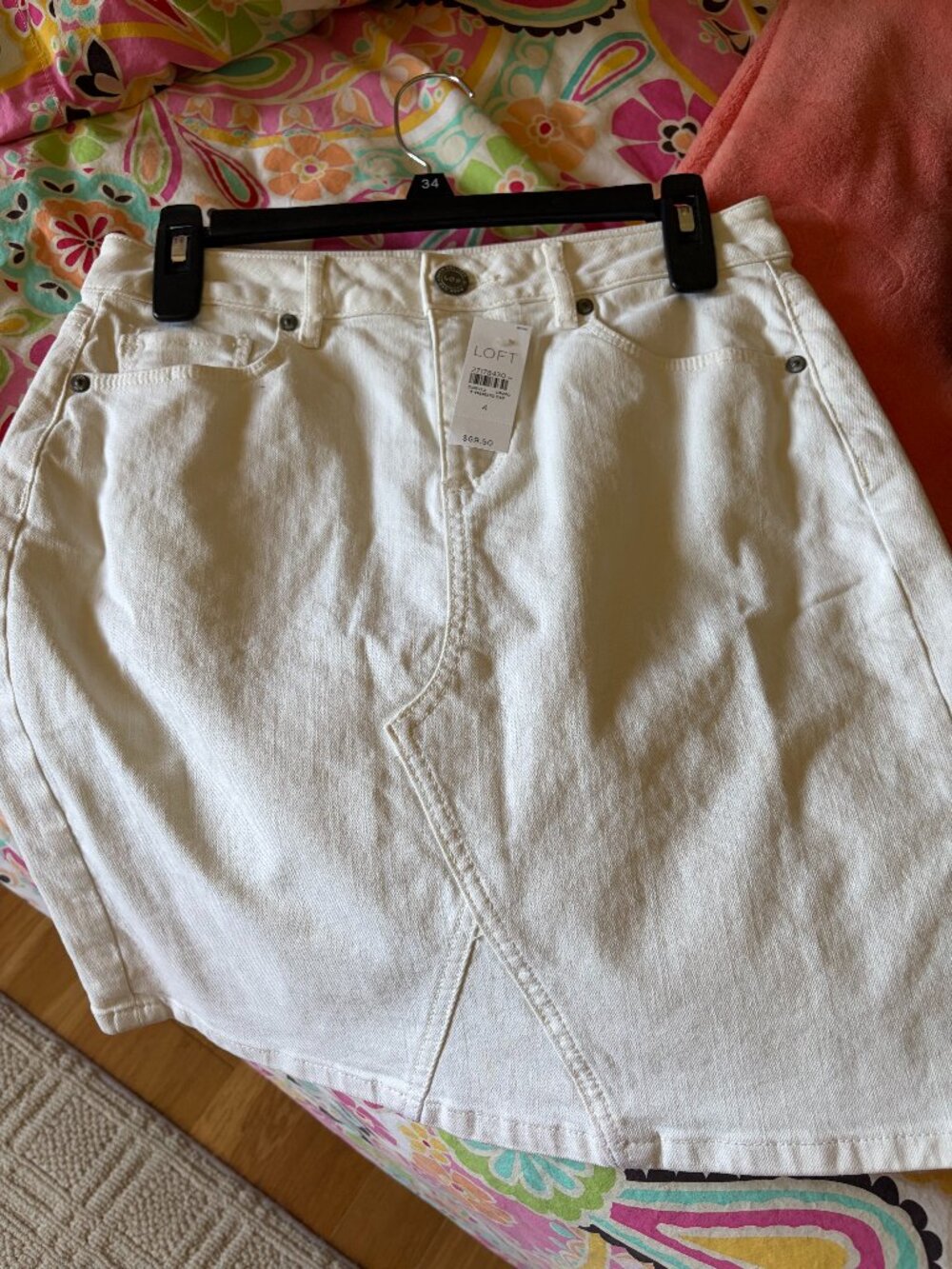 Loft Denim Skirt Size 4 Off White